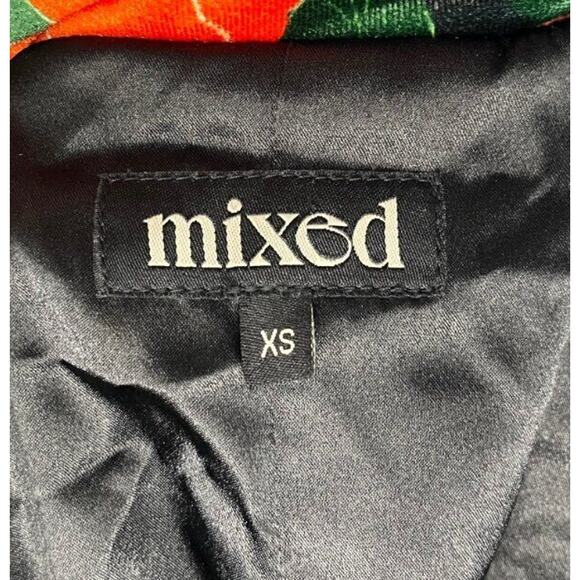 MIXED by Nasrin Sz XS Red Pink Floral Velvet Blazer Jacket Ruby - Picture 2 of 10